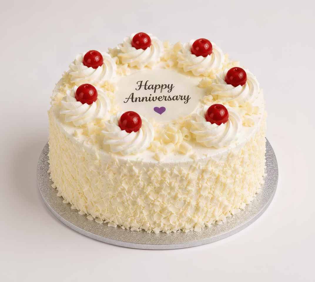 White Roses, Purple Orchids & White Forest Anniversary Celebration Combo