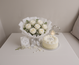 White Roses & White Forest Anniversary Celebration Combo