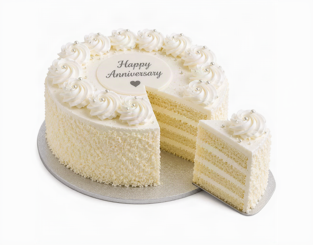 White Roses & White Forest Anniversary Celebration Combo