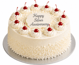 White Roses Bouquet with White Forest Cake