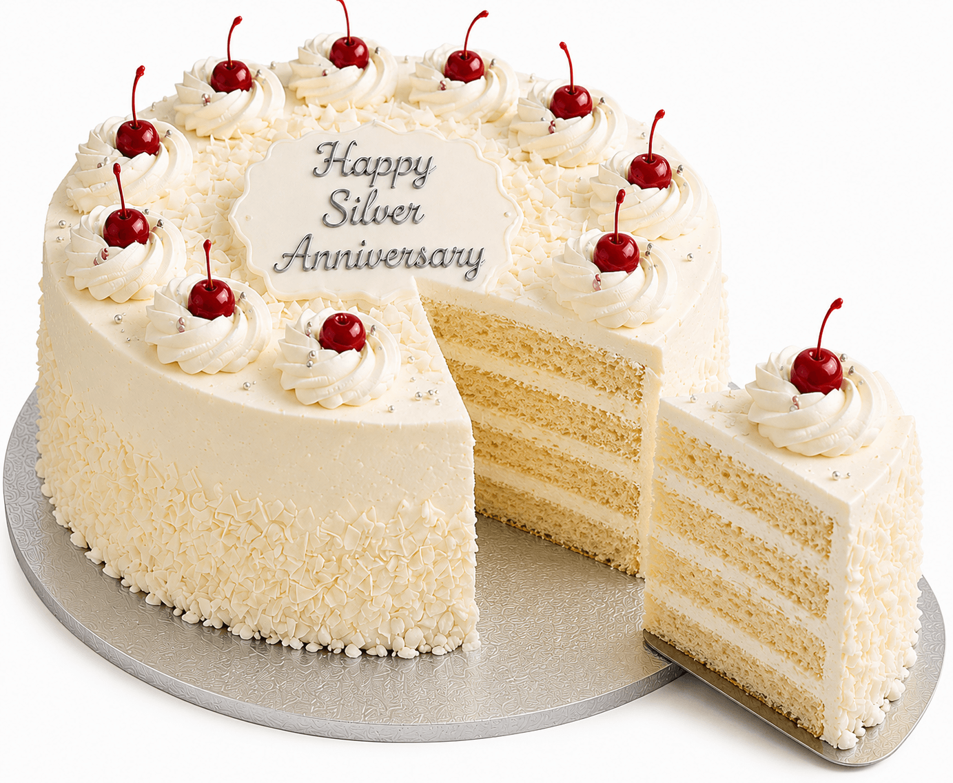 White Roses Bouquet with White Forest Cake
