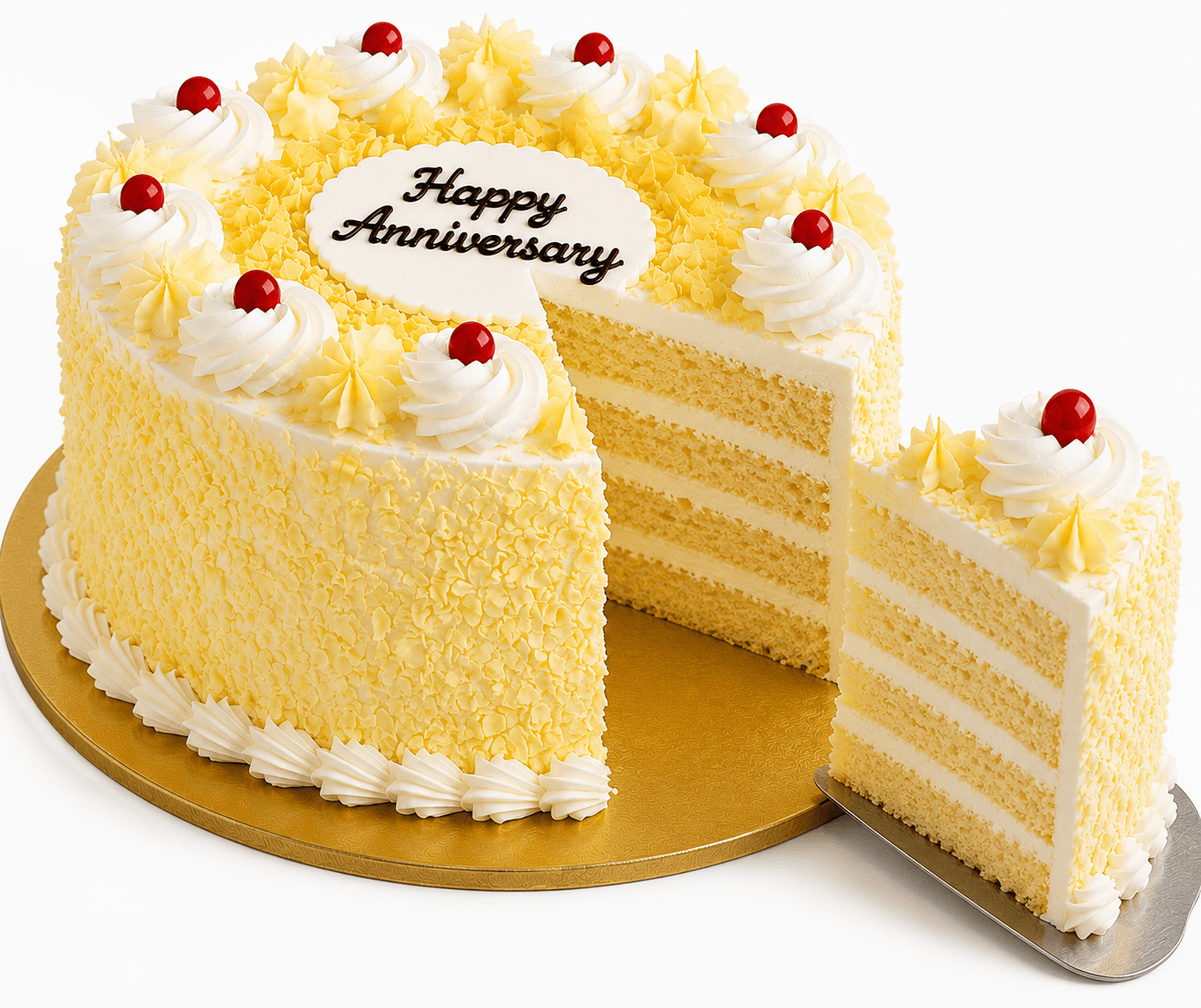 Yellow & White Roses Pineapple Anniversary Celebration Combo