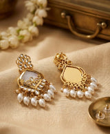 Pearl Elegance Kundan Drop Earrings