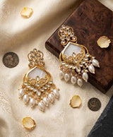 Pearl Elegance Kundan Drop Earrings