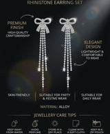 Dazzling Bow Crystal Drop Earrings