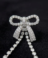 Dazzling Bow Crystal Drop Earrings