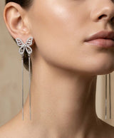 Silver Sparkle Butterfly Drop Earrings
