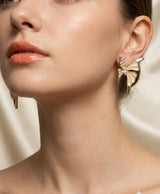 Golden Butterfly Crystal Stud Earrings