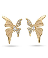 Golden Butterfly Crystal Stud Earrings