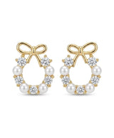 Liora Bow Pearl Drop Earrings