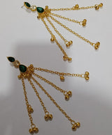 Vanya Green Stone Chain Earrings
