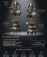 Aarini Oxidized Silver Jhumka Earrings