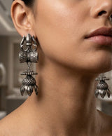 Aarini Oxidized Silver Jhumka Earrings