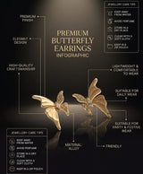 Golden Butterfly Crystal Stud Earrings