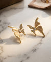 Golden Butterfly Crystal Stud Earrings