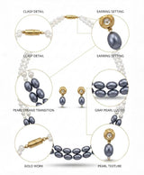 Double Strand Pearl Necklace & Earrings Set