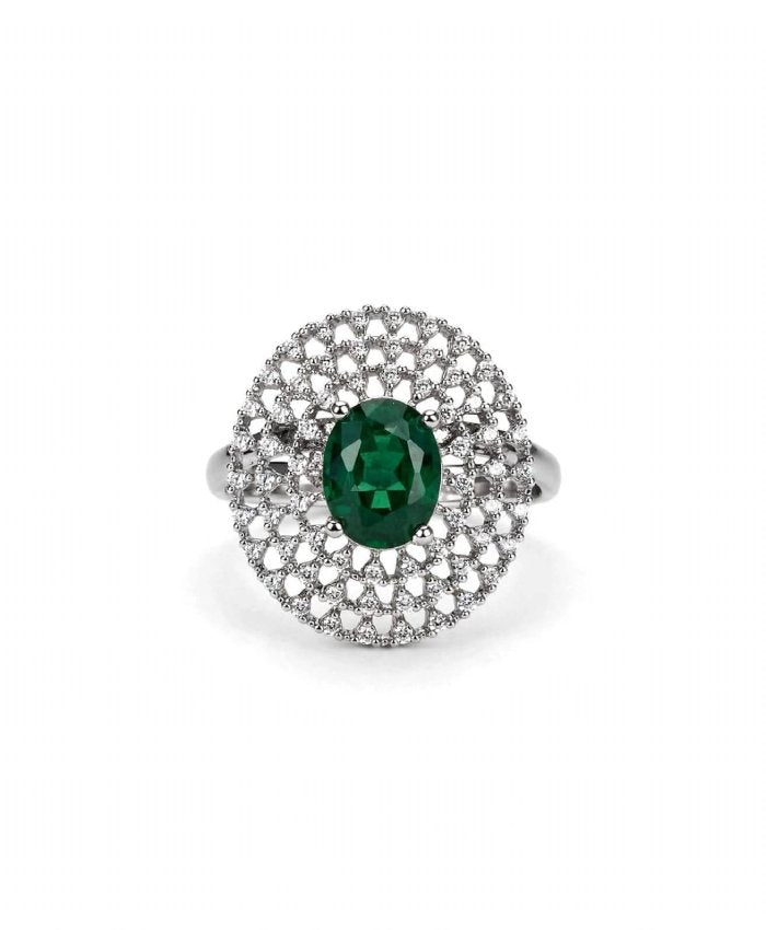 Verdelle Radiant Green Cluster Ring
