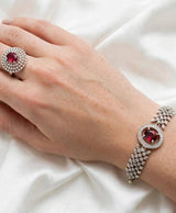 Ruby Radiance Ring and Bracelet Set