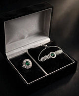 Ruby Radiance Ring and Bracelet Set