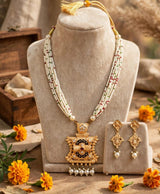 Rajwada Heritage Beaded Pendant Jewellery Set