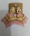 Rosé Petal Chandbali Drop Earrings