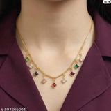 Kaleidoscope Multicolour Square Charm Necklace