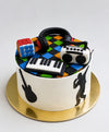 Retro Music & Disco Theme Fondant Birthday Cake