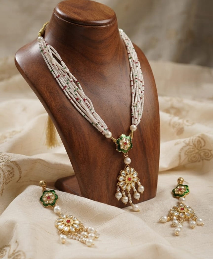 Pearl Floral Multistrand Jewellery Set