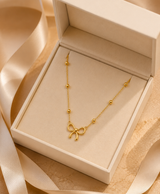 Elegant Gold Bow Pendant Necklace for Women