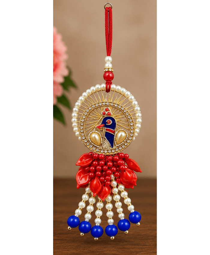 Royal Peacock Pearl Designer Lumba Rakhi