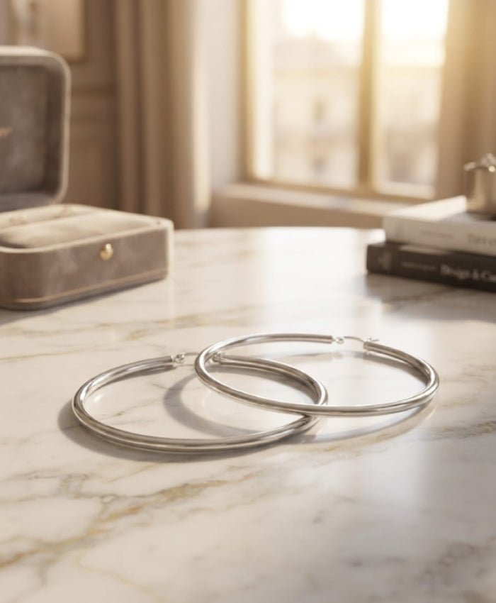 Classic Silver Hoop Earrings