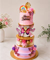 Enchanted Butterfly & Rainbow Multi-Tier Birthday Cake
