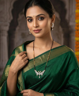 Zareen Peacock Crystal Mangalsutra Set
