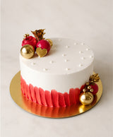 Royal Crimson & Gold Sphere Elegant Birthday Cake
