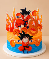 Dragon Ball Z Goku Fire & Dragon Balls Birthday Cake