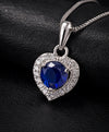 Blue Heart Stone Pendant Necklace