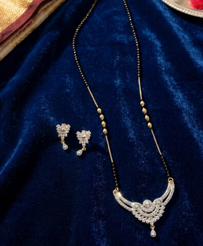 Elvara Silver Crest Mangalsutra Jewellery Set