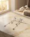 Silver Butterfly Chain Drop Earrings
