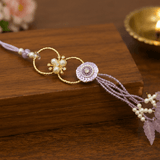 Lavender Pearl Floral Designer Lumba Rakhi