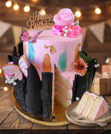 Pink Floral Butterfly Chocolate Sail Cake