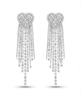 Crystal Heart Cascade Drop Earrings