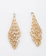 Golden Champagne Crystal Cascade Earrings