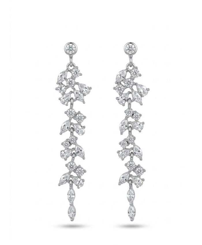 Crystal Floral Cascade Drop Earrings