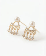 Pearl Crystal Fringe Drop Earrings