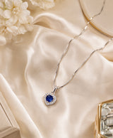Blue Heart Stone Pendant Necklace