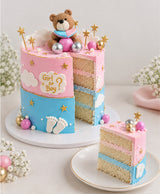 Teddy Bear Welcome Baby Newborn Vanilla Cake