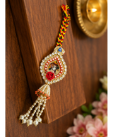 Radha Krishna Pearl Designer Lumba Rakhi