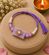 Lavender Crystal Elegance Rakhi