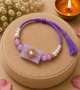 Lavender Crystal Elegance Rakhi