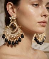 Noir Royale Kundan Chandbali Earrings